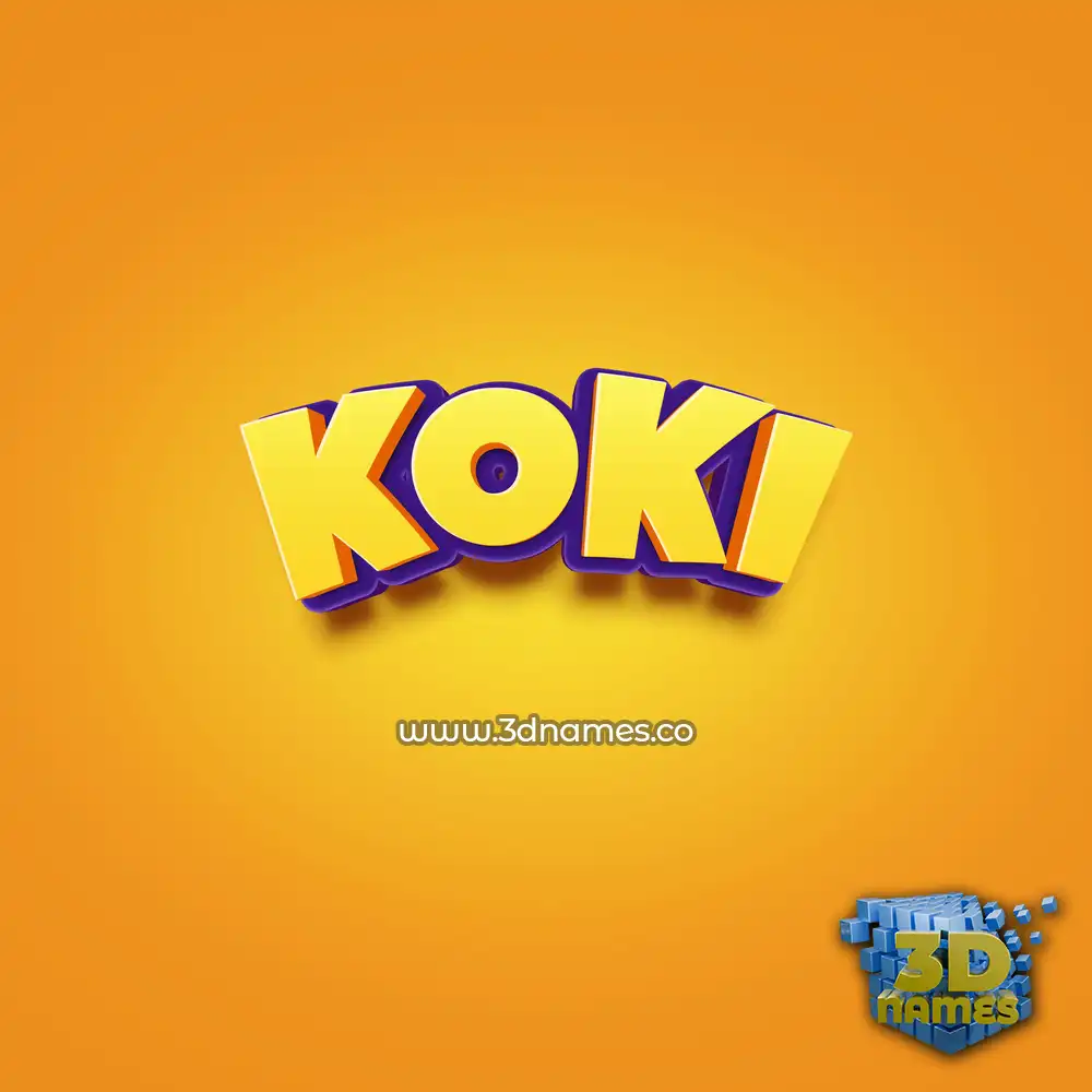 koki in Orange Toon style - 3D name wallpaper