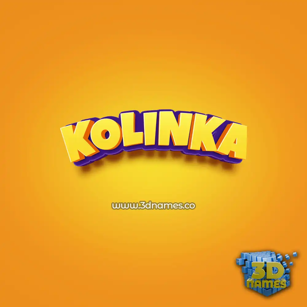kolinka in Orange Toon style - 3D name wallpaper