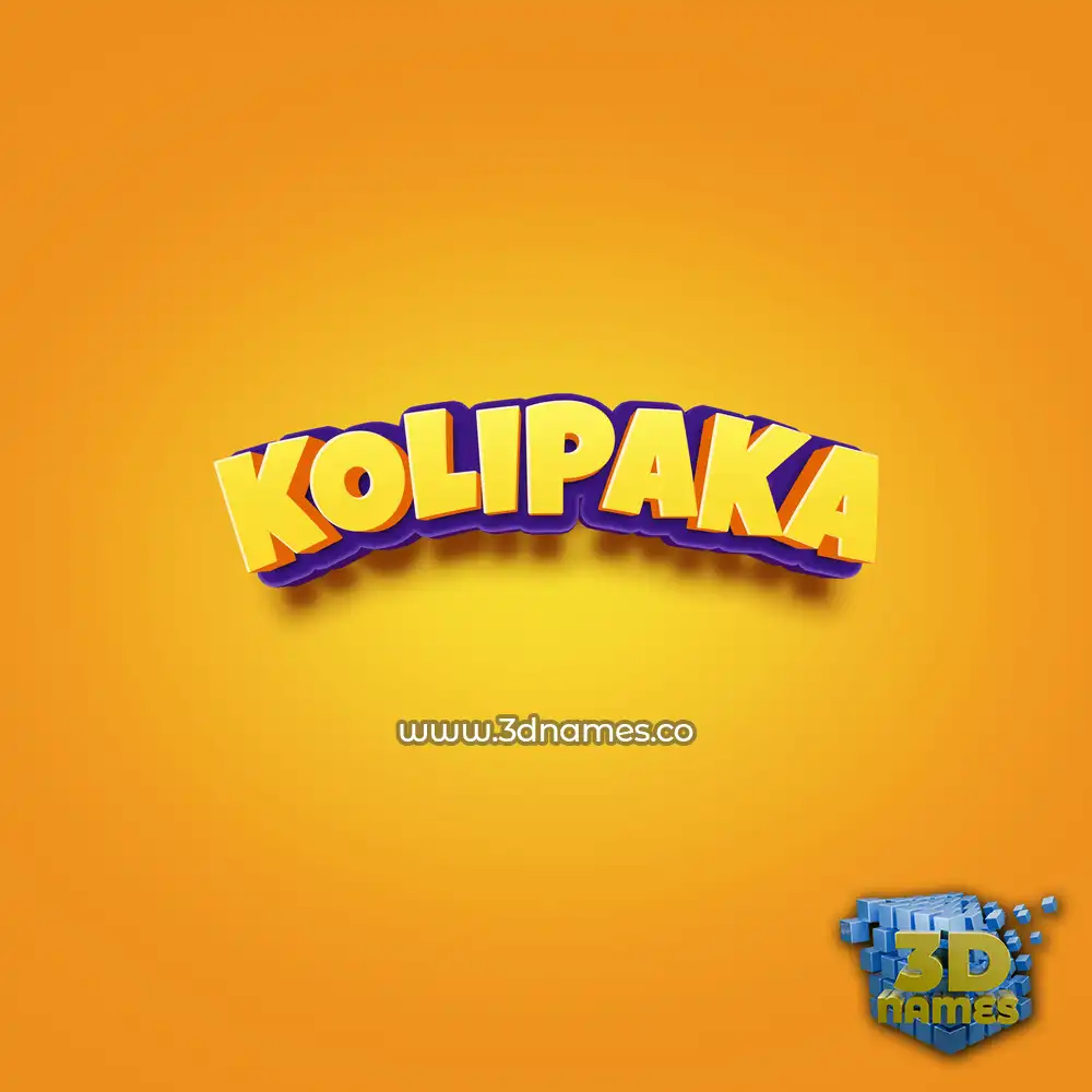 kolipaka in Orange Toon style - 3D name wallpaper