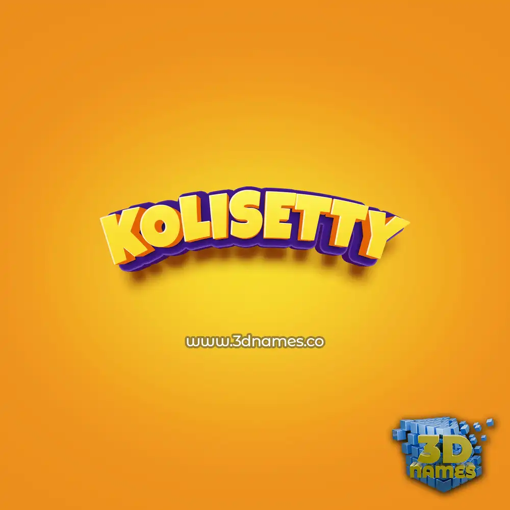 kolisetty in Orange Toon style - 3D name wallpaper