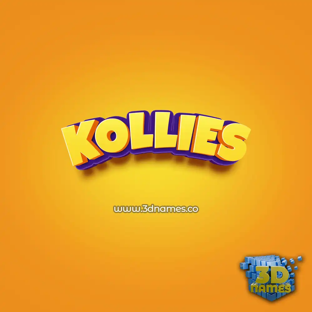 kollies in Orange Toon style - 3D name wallpaper
