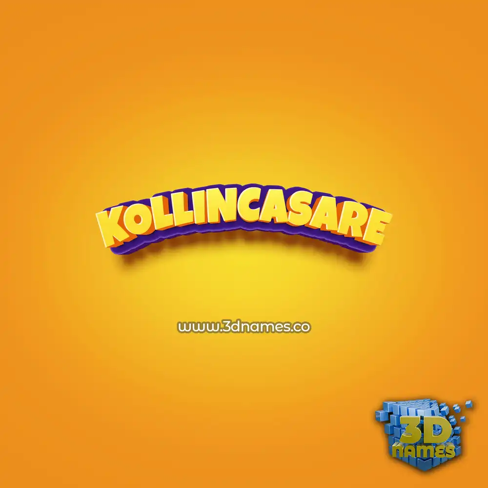 kollincasare in Orange Toon style - 3D name wallpaper