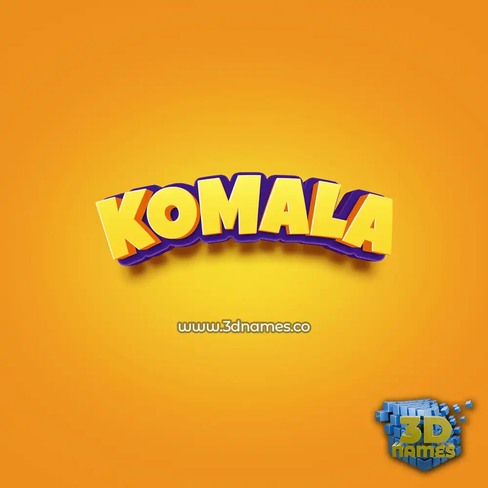 komala in Orange Toon style - 3D name wallpaper