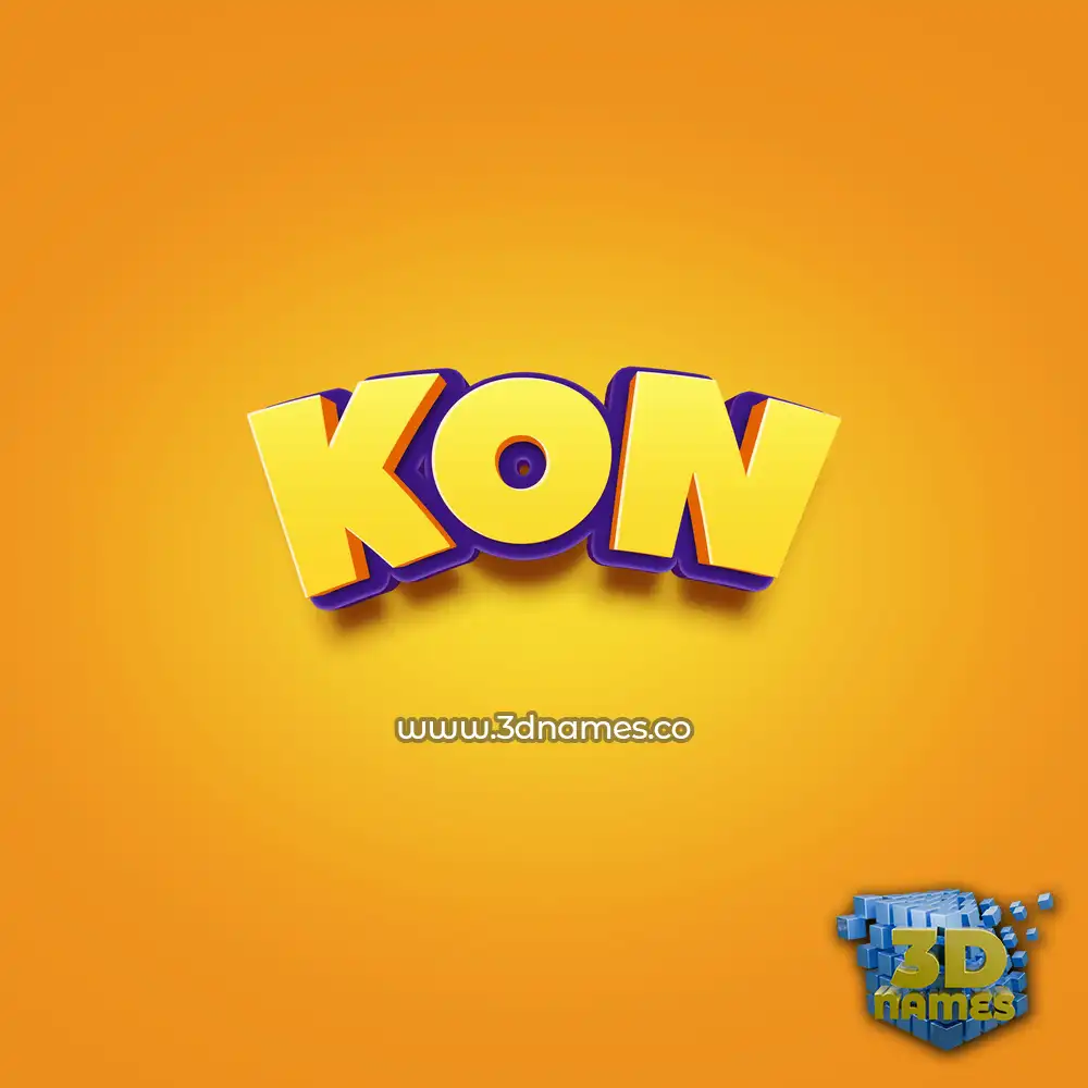 kon in Orange Toon style - 3D name wallpaper