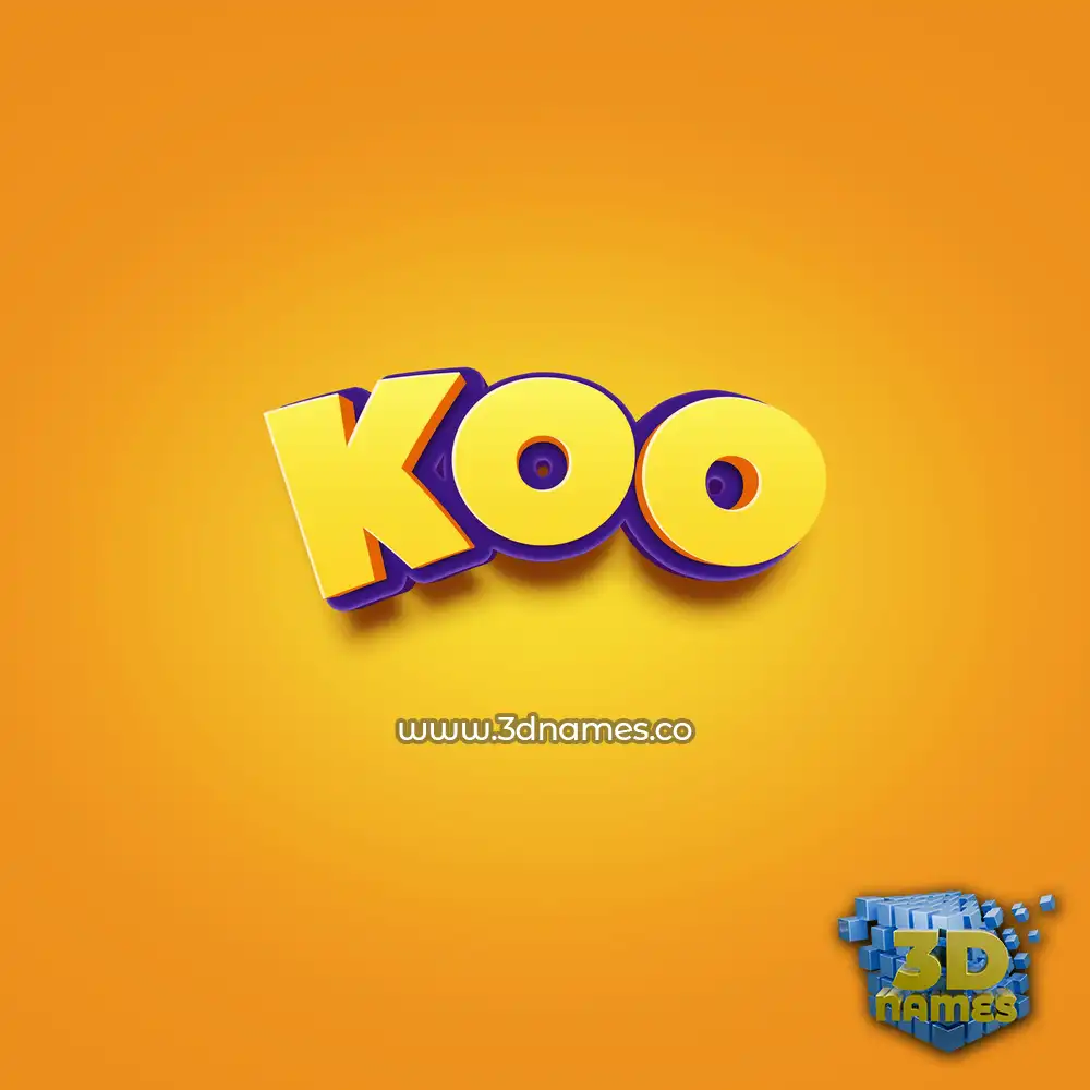 koo in Orange Toon style - 3D name wallpaper