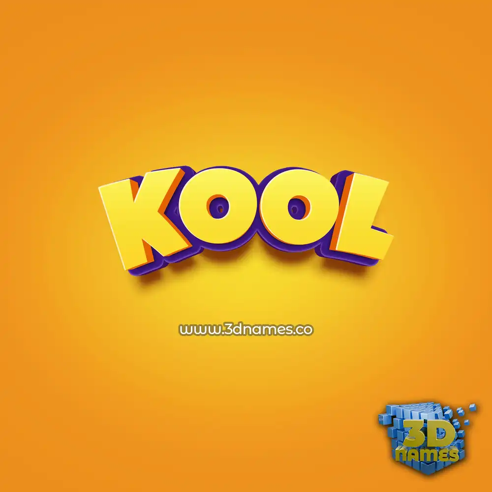kool in Orange Toon style - 3D name wallpaper