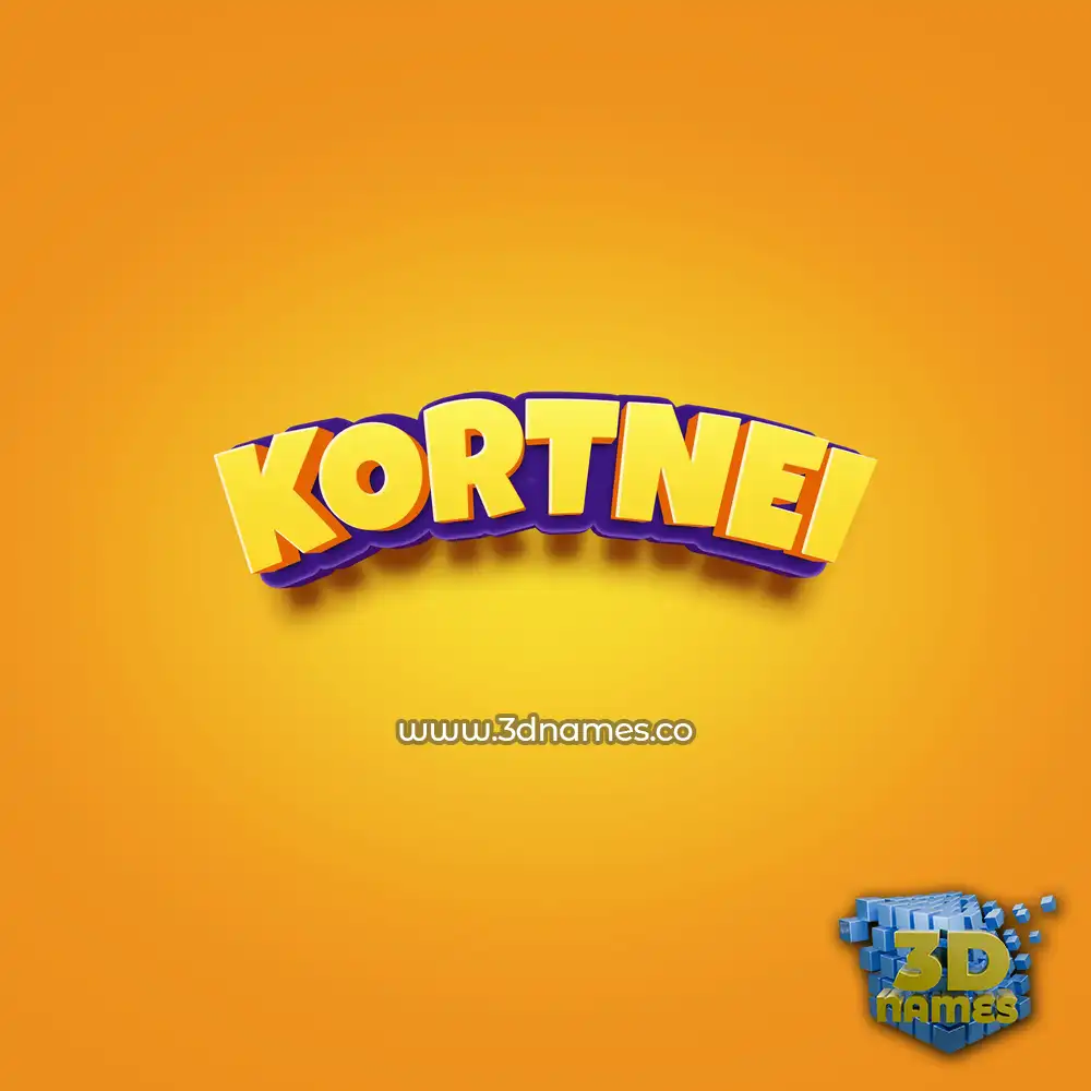 kortnei in Orange Toon style - 3D name wallpaper