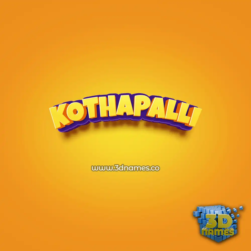 kothapalli in Orange Toon style - 3D name wallpaper