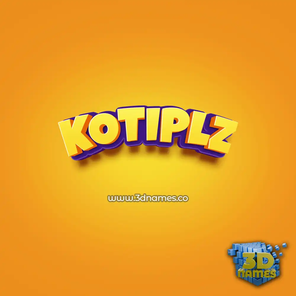 kotiplz in Orange Toon style - 3D name wallpaper