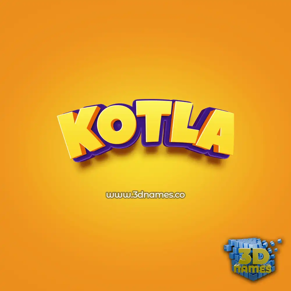 kotla in Orange Toon style - 3D name wallpaper