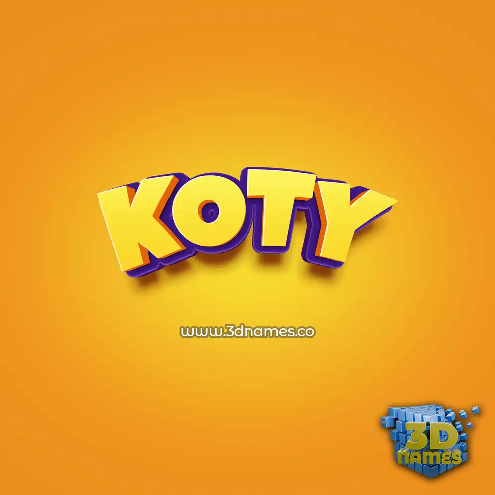 koty in Orange Toon style - 3D name wallpaper