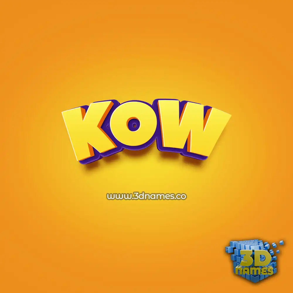 kow in Orange Toon style - 3D name wallpaper