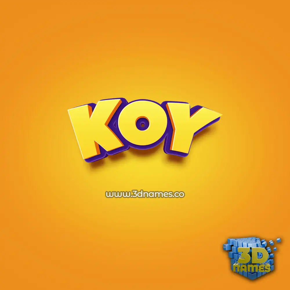koy in Orange Toon style - 3D name wallpaper