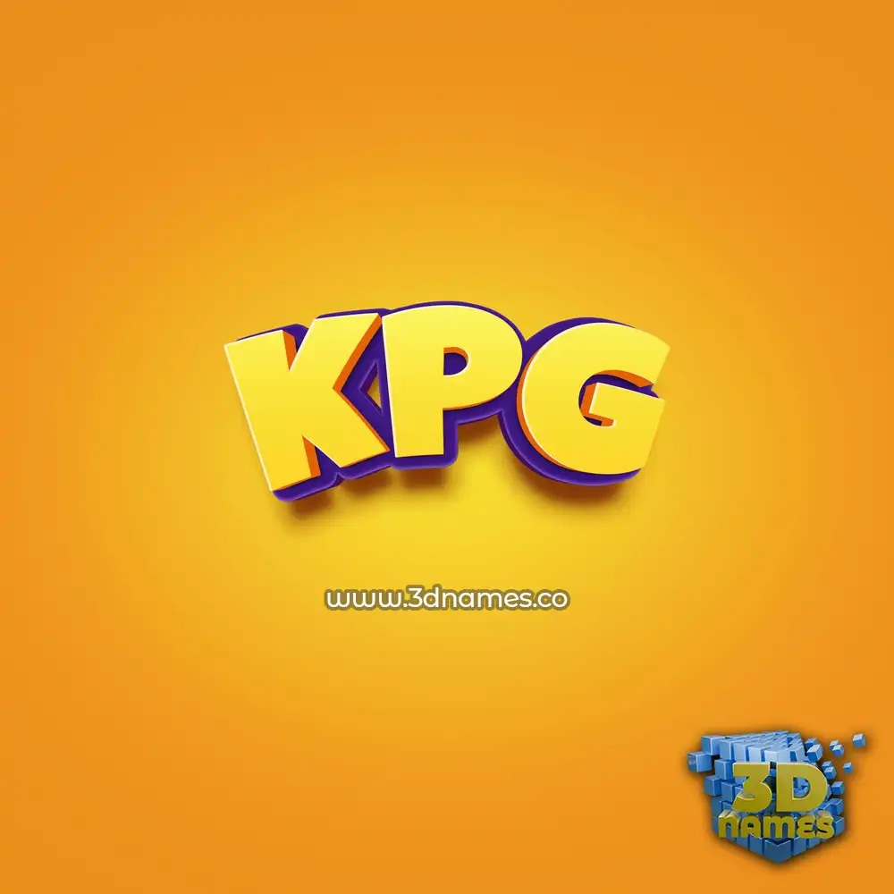 kpg in Orange Toon style - 3D name wallpaper