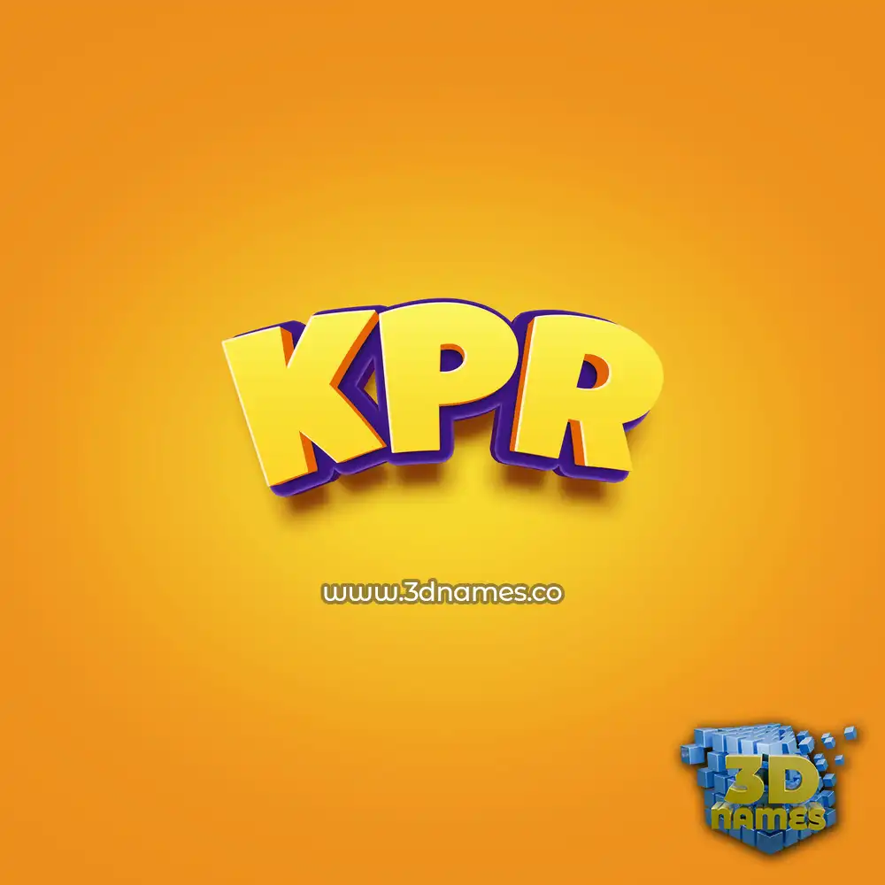 kpr in Orange Toon style - 3D name wallpaper
