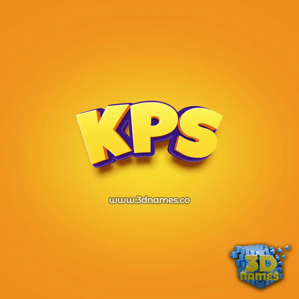 kps in Orange Toon style - 3D name wallpaper