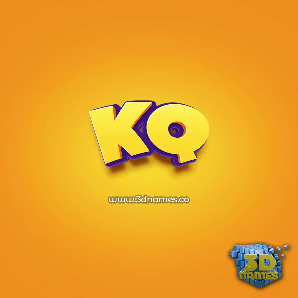 kq in Orange Toon style - 3D name wallpaper