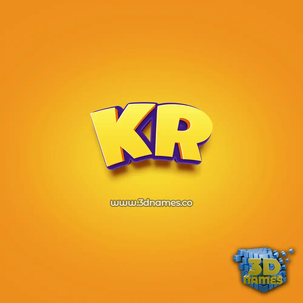 kr in Orange Toon style - 3D name wallpaper