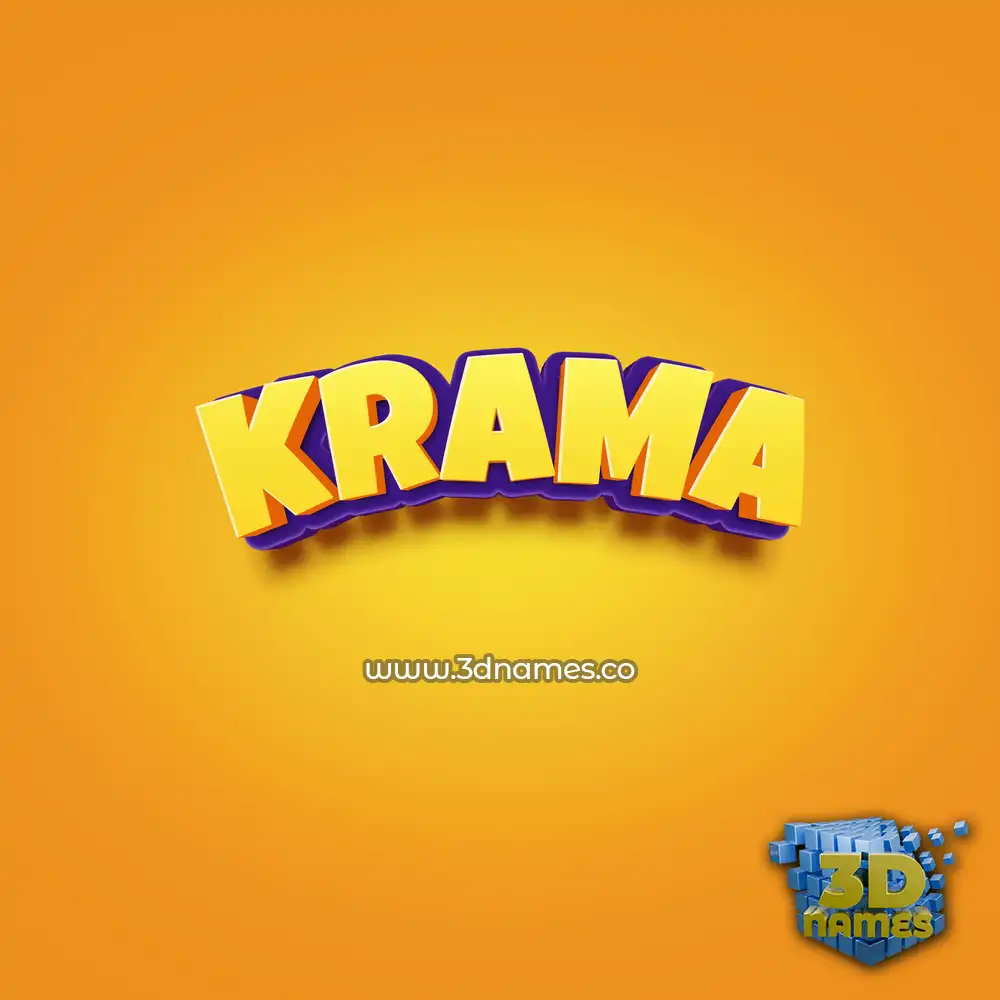 krama in Orange Toon style - 3D name wallpaper