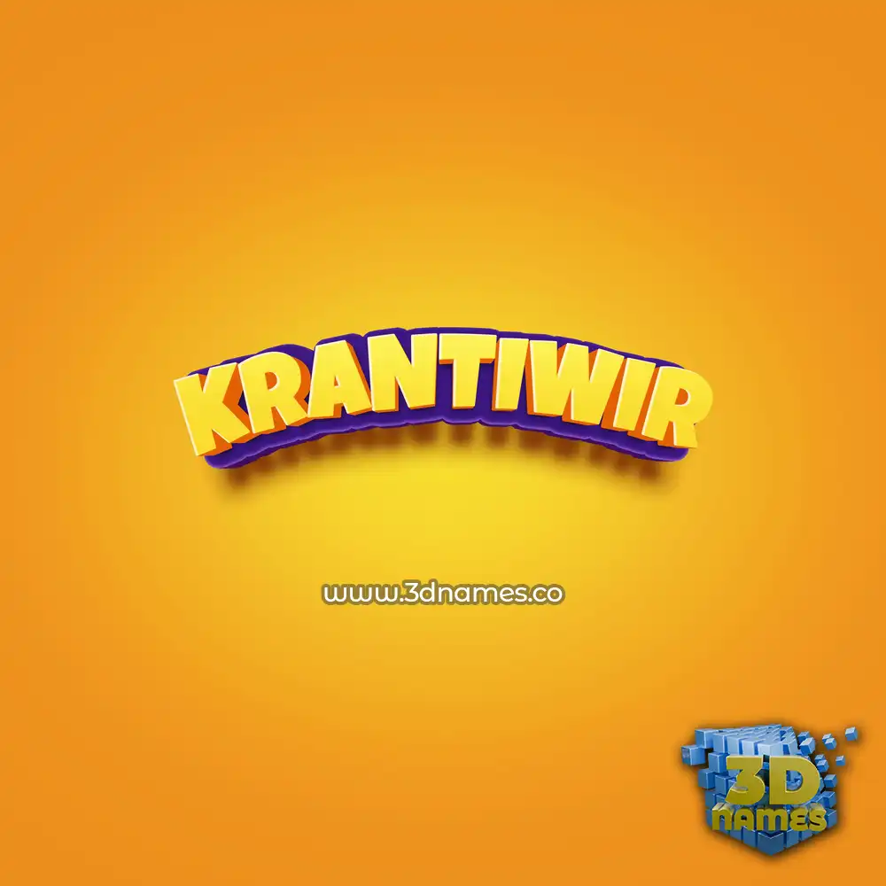krantiwir in Orange Toon style - 3D name wallpaper