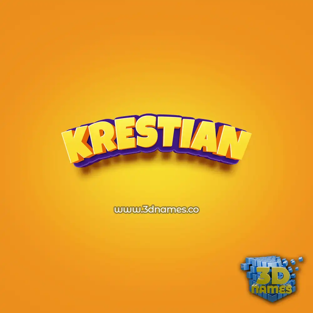 krestian in Orange Toon style - 3D name wallpaper