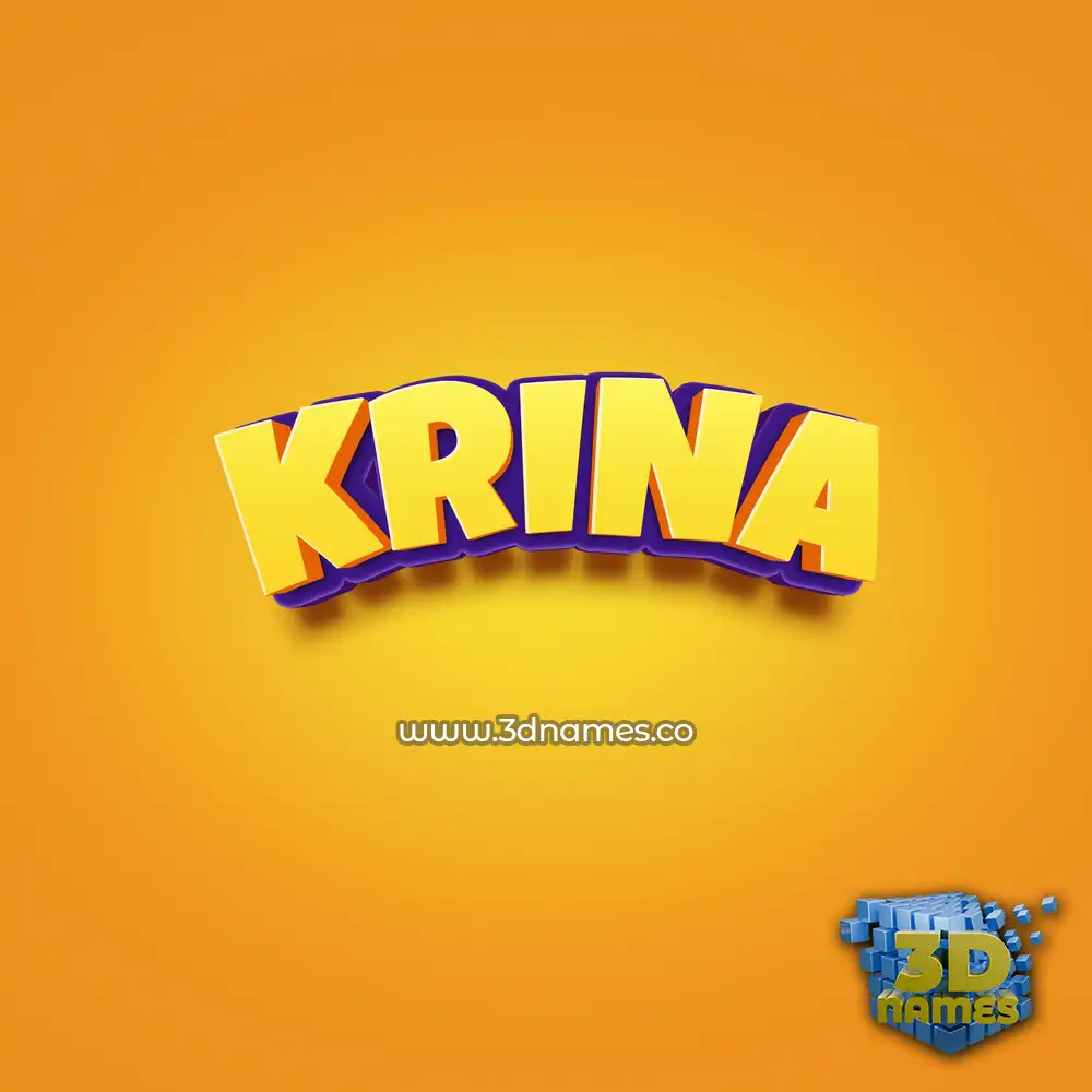 krina in Orange Toon style - 3D name wallpaper