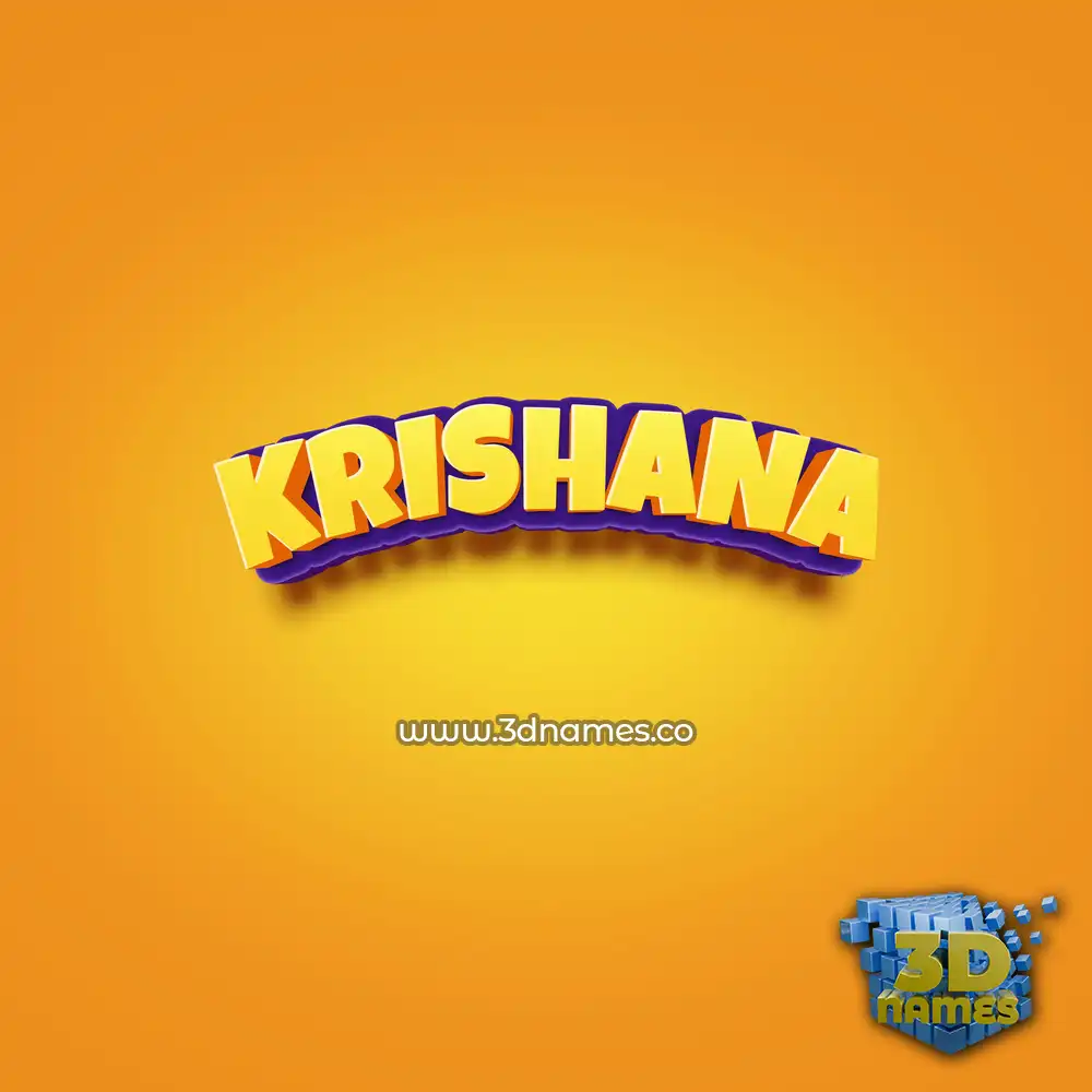krishana in Orange Toon style - 3D name wallpaper
