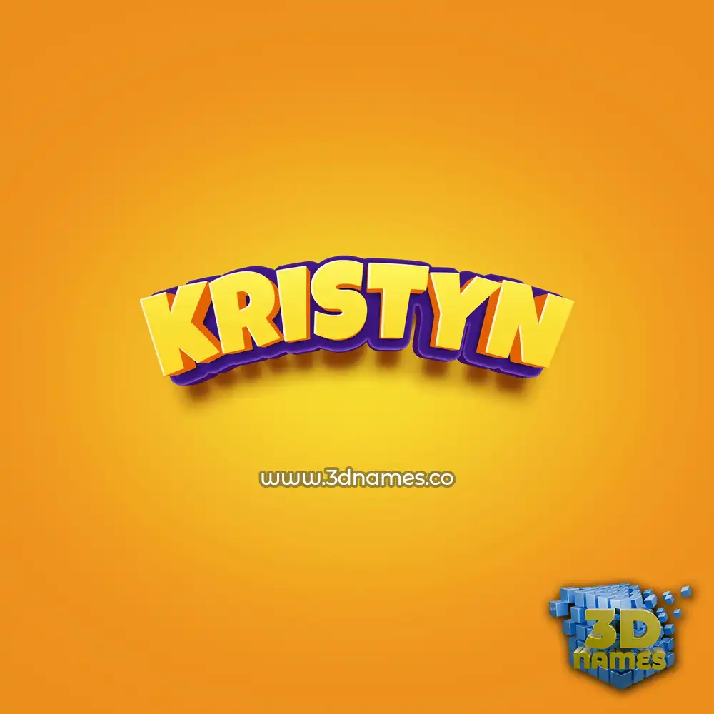 kristyn in Orange Toon style - 3D name wallpaper