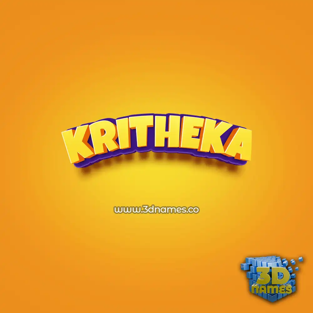 kritheka in Orange Toon style - 3D name wallpaper