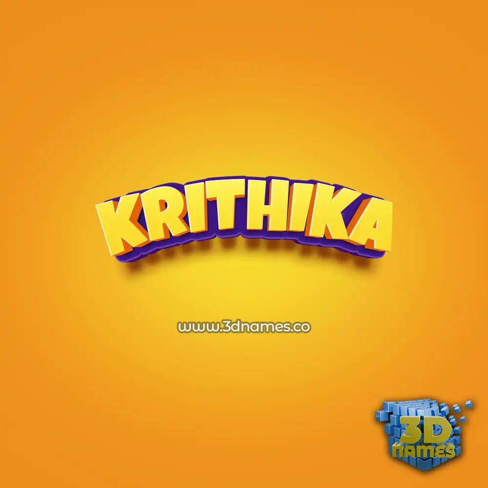 krithika in Orange Toon style - 3D name wallpaper