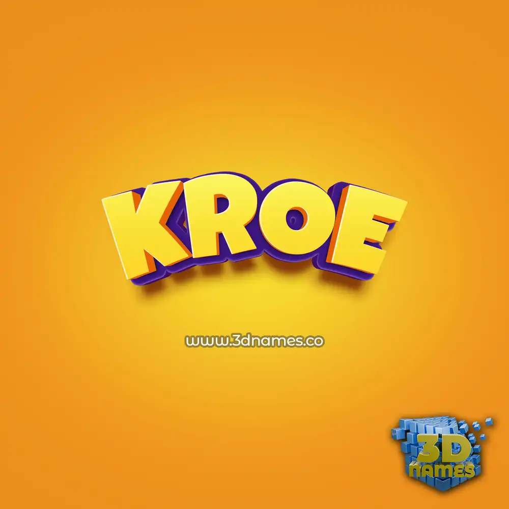 kroe in Orange Toon style - 3D name wallpaper