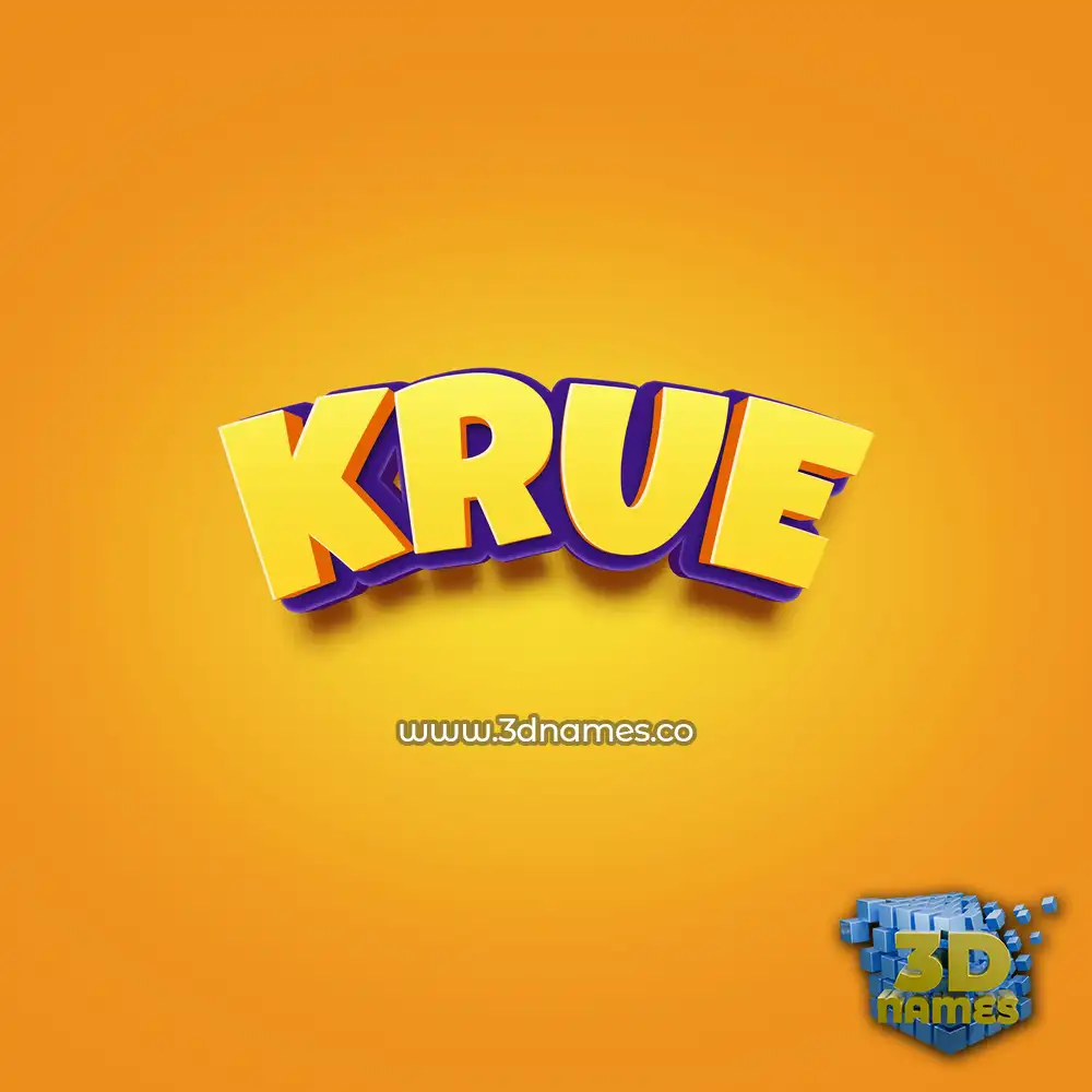 krue in Orange Toon style - 3D name wallpaper