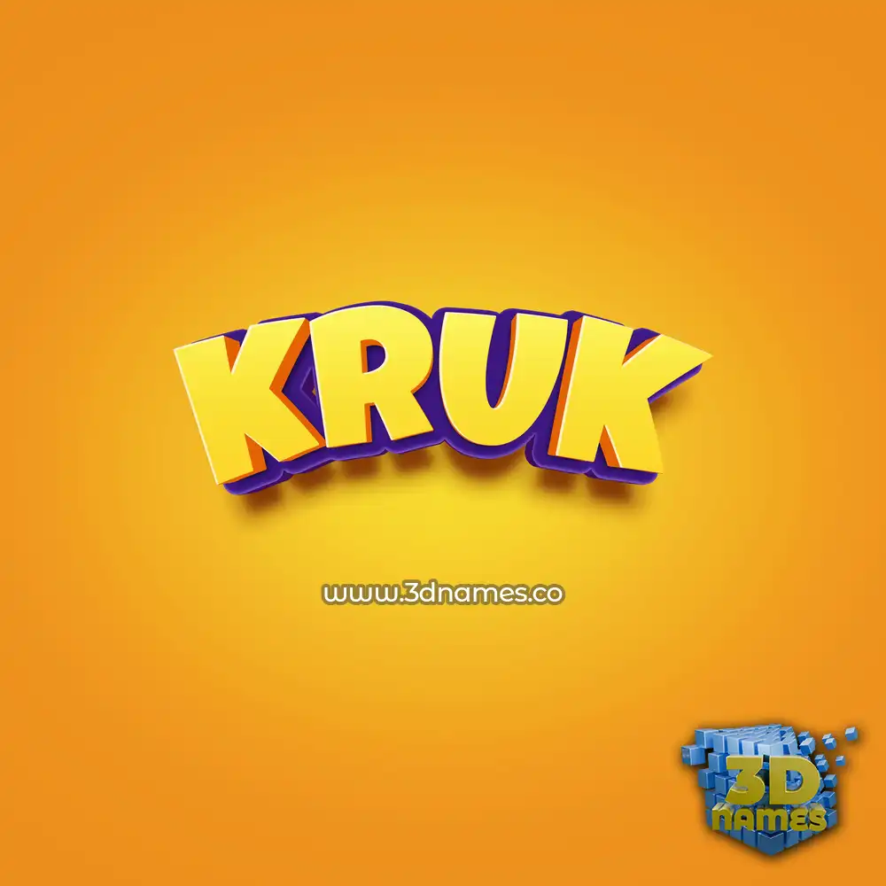 kruk in Orange Toon style - 3D name wallpaper