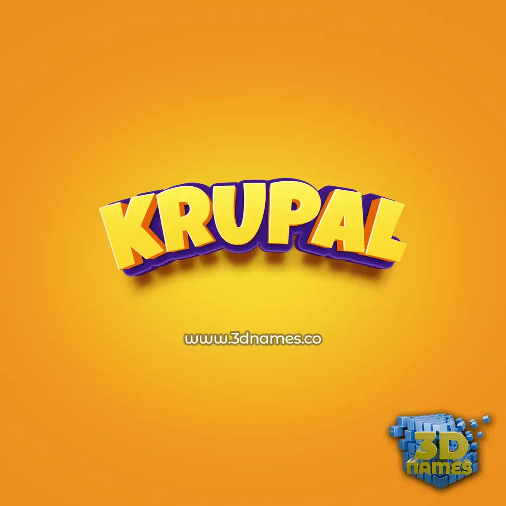 krupal in Orange Toon style - 3D name wallpaper