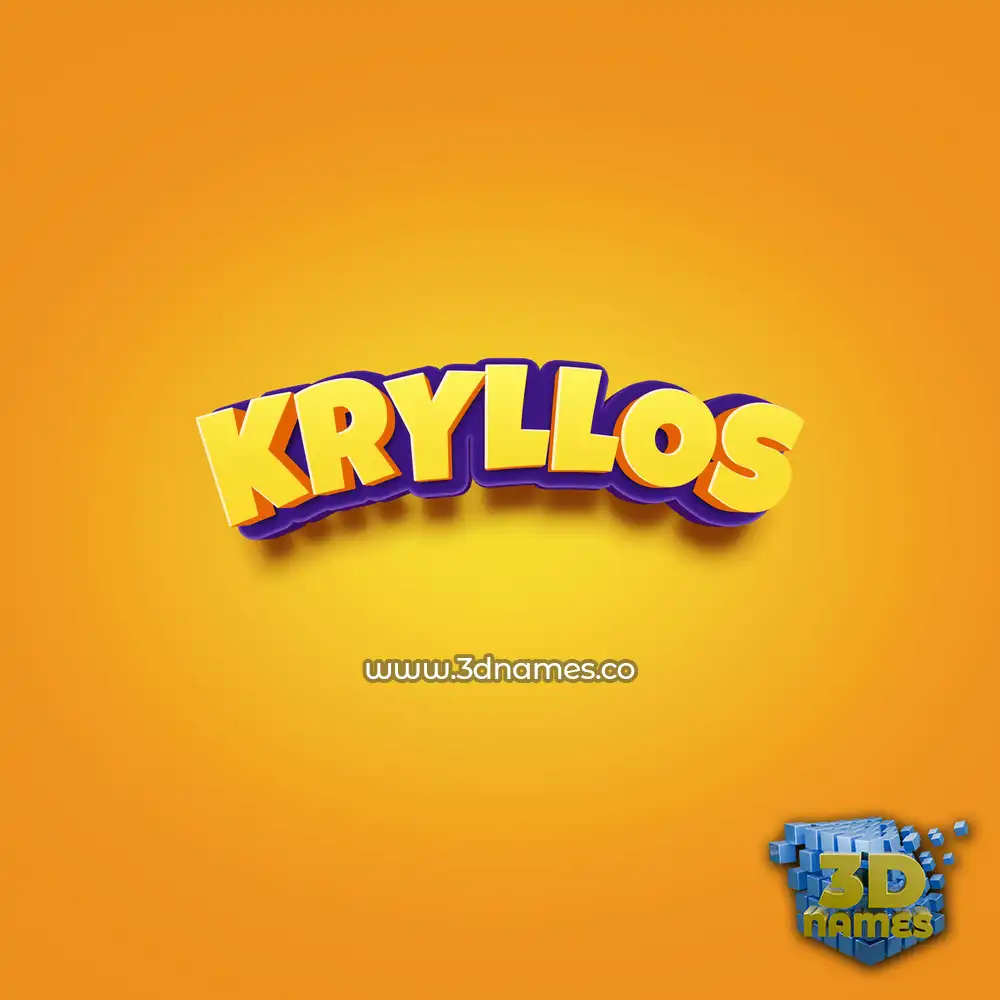 kryllos in Orange Toon style - 3D name wallpaper