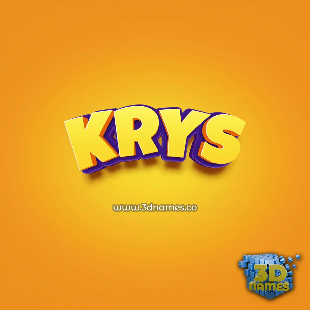 krys in Orange Toon style - 3D name wallpaper