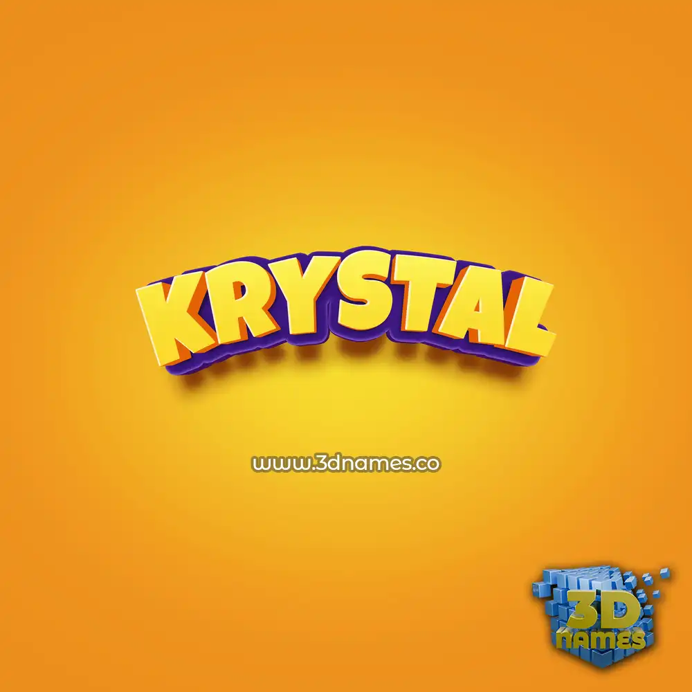 krystal in Orange Toon style - 3D name wallpaper