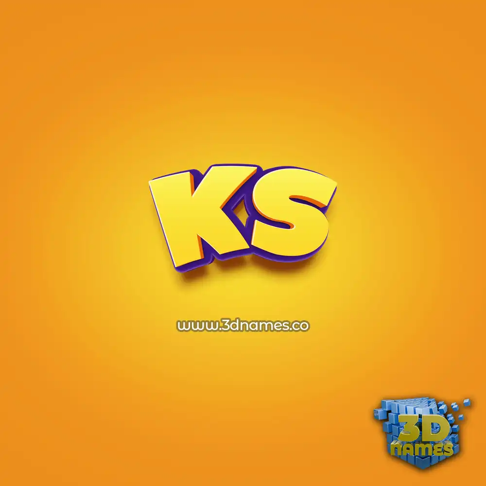 ks in Orange Toon style - 3D name wallpaper
