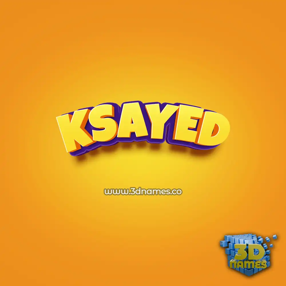 ksayed in Orange Toon style - 3D name wallpaper