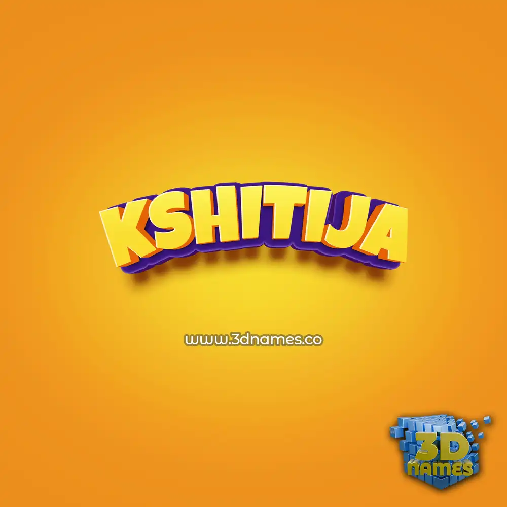 kshitija in Orange Toon style - 3D name wallpaper