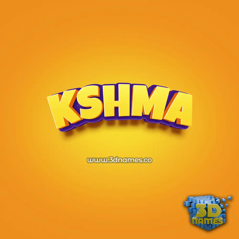 kshma in Orange Toon style - 3D name wallpaper