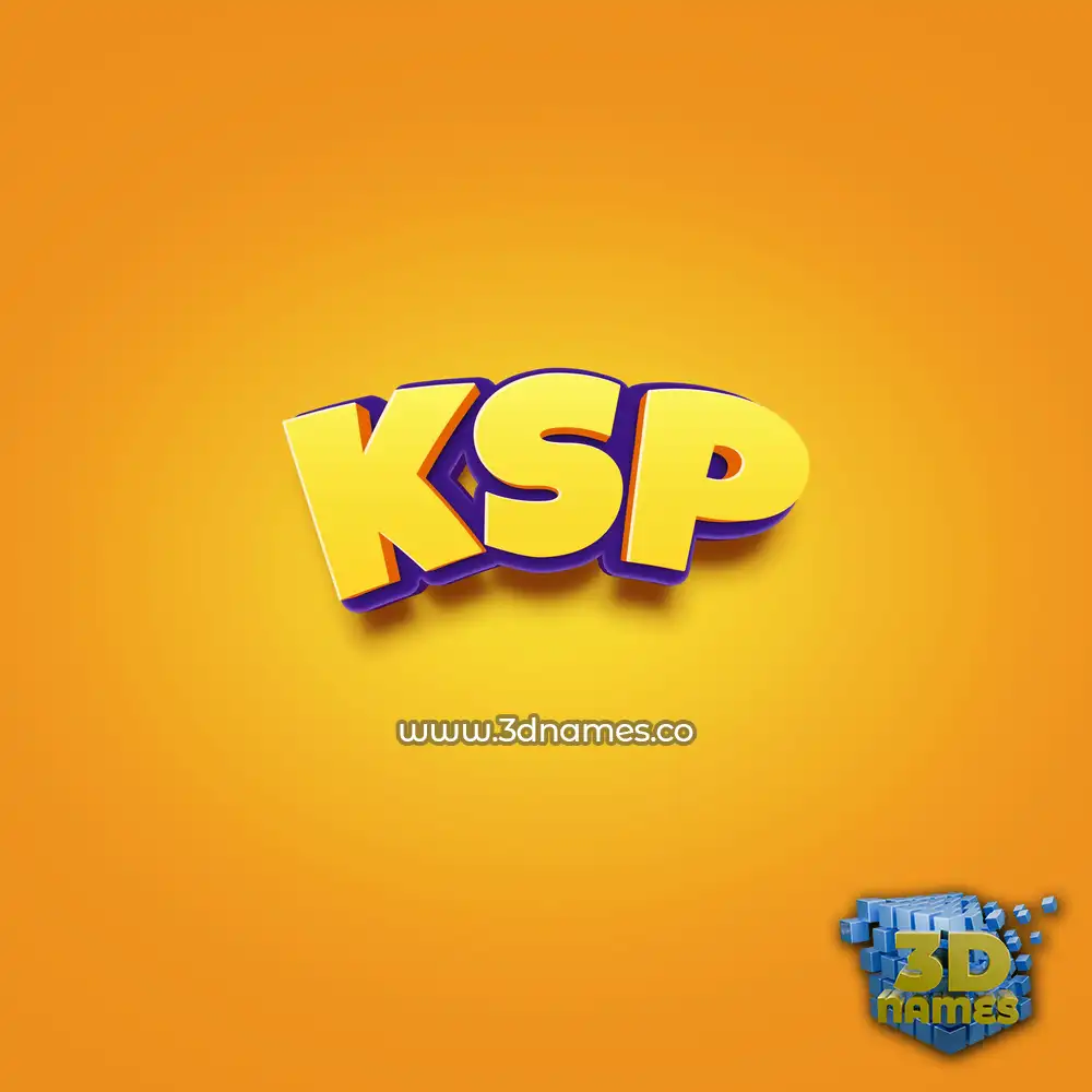 ksp in Orange Toon style - 3D name wallpaper