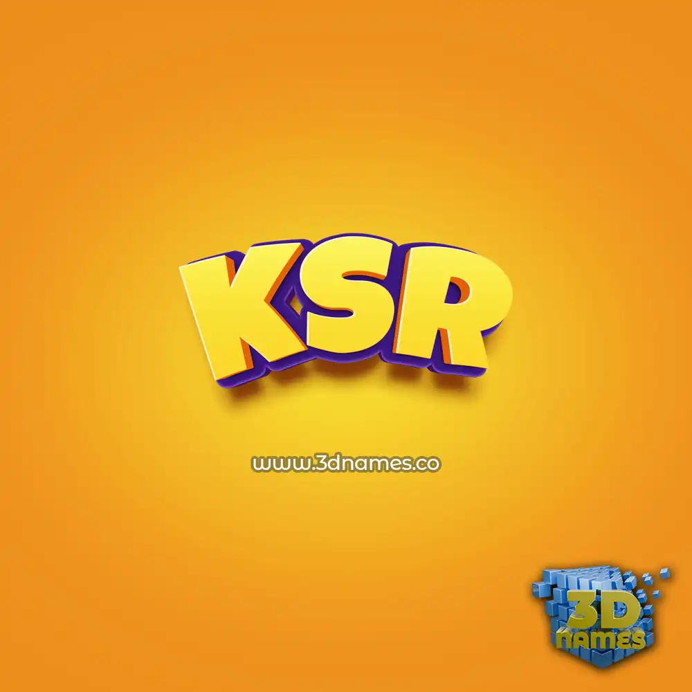 ksr in Orange Toon style - 3D name wallpaper