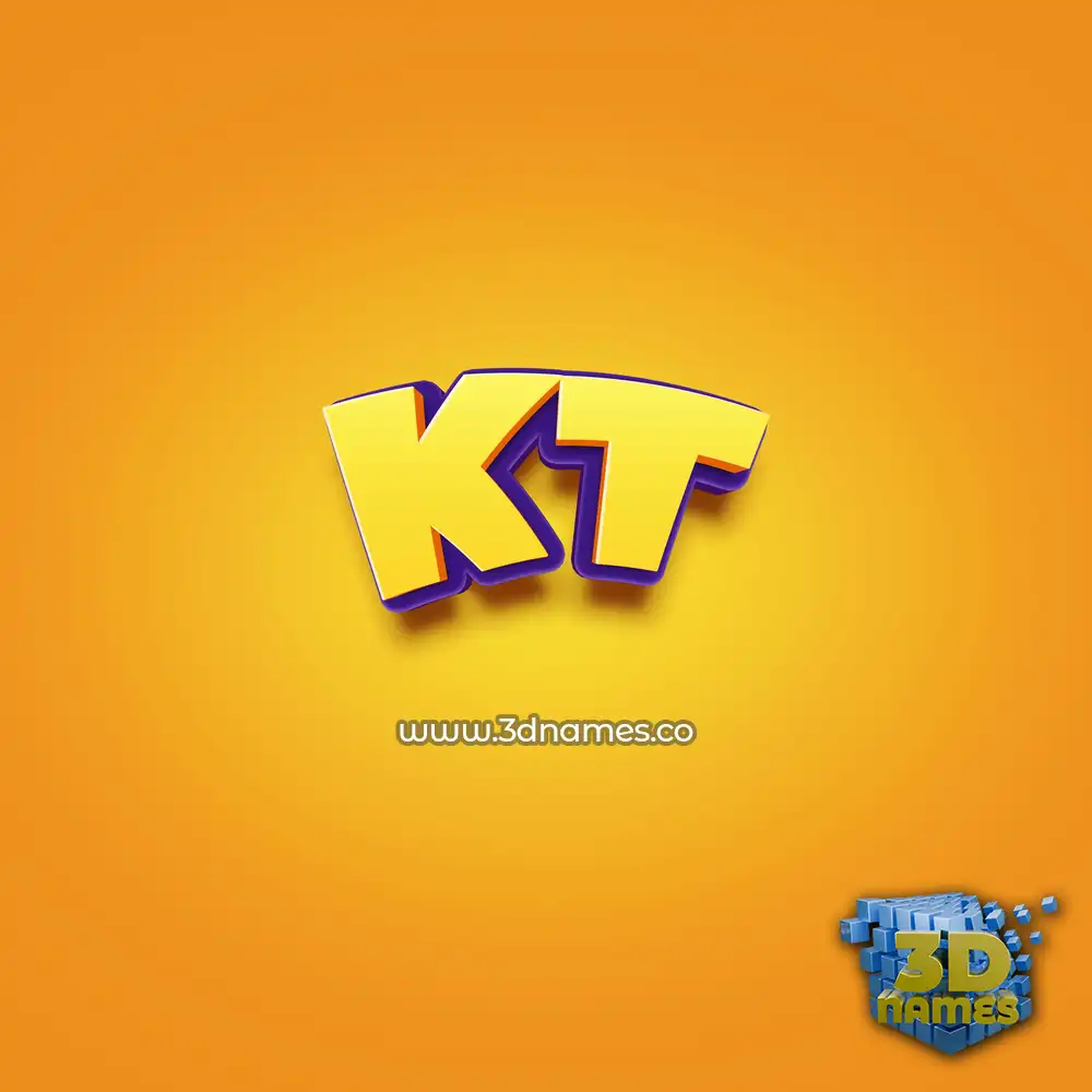 kt in Orange Toon style - 3D name wallpaper
