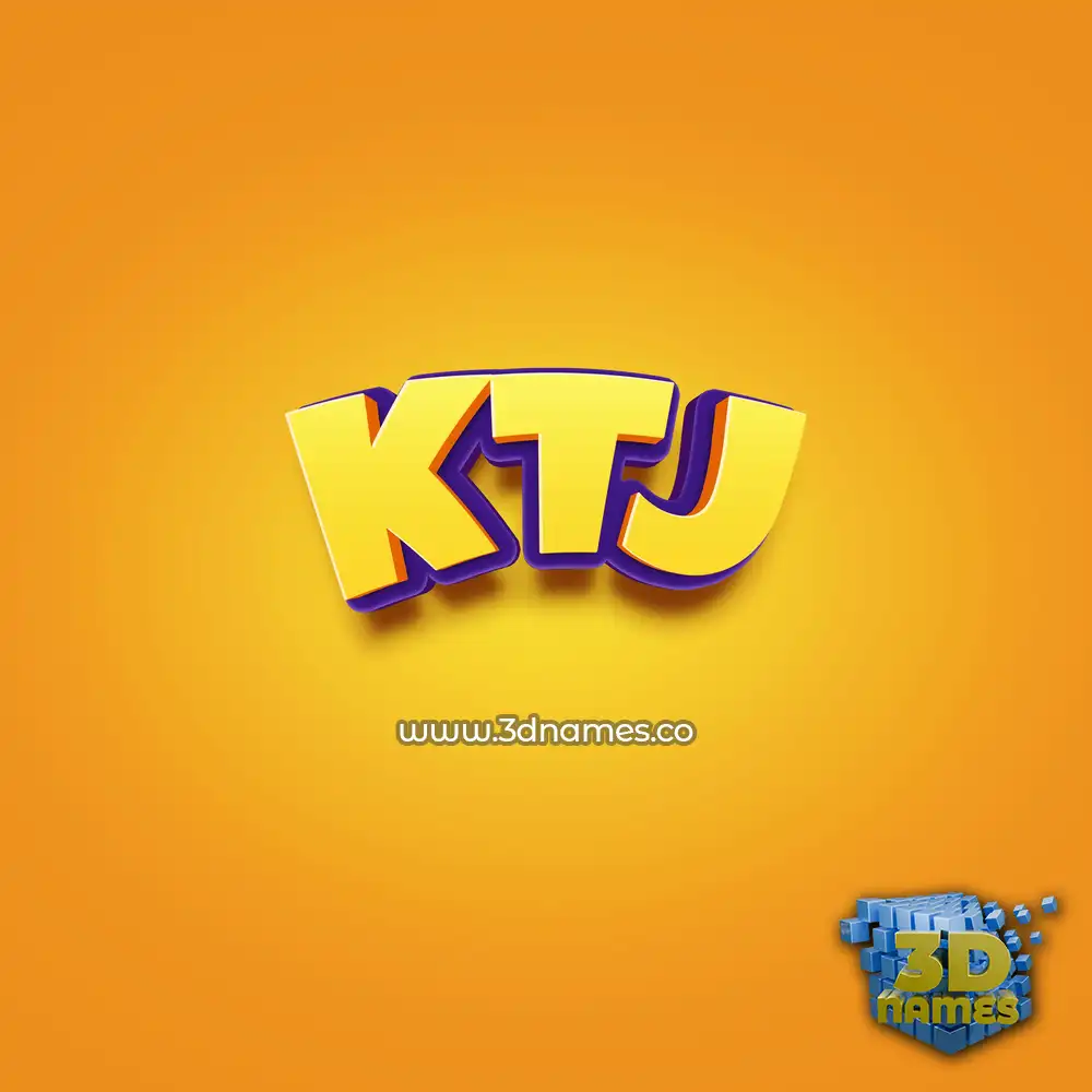 ktj in Orange Toon style - 3D name wallpaper