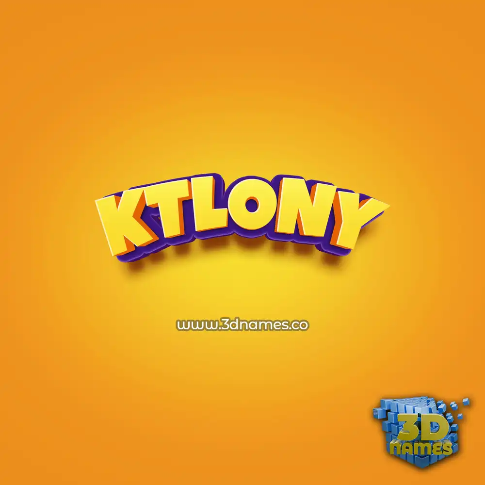 ktlony in Orange Toon style - 3D name wallpaper
