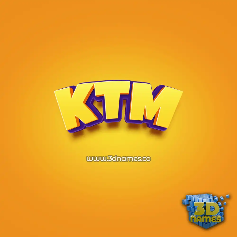 ktm in Orange Toon style - 3D name wallpaper