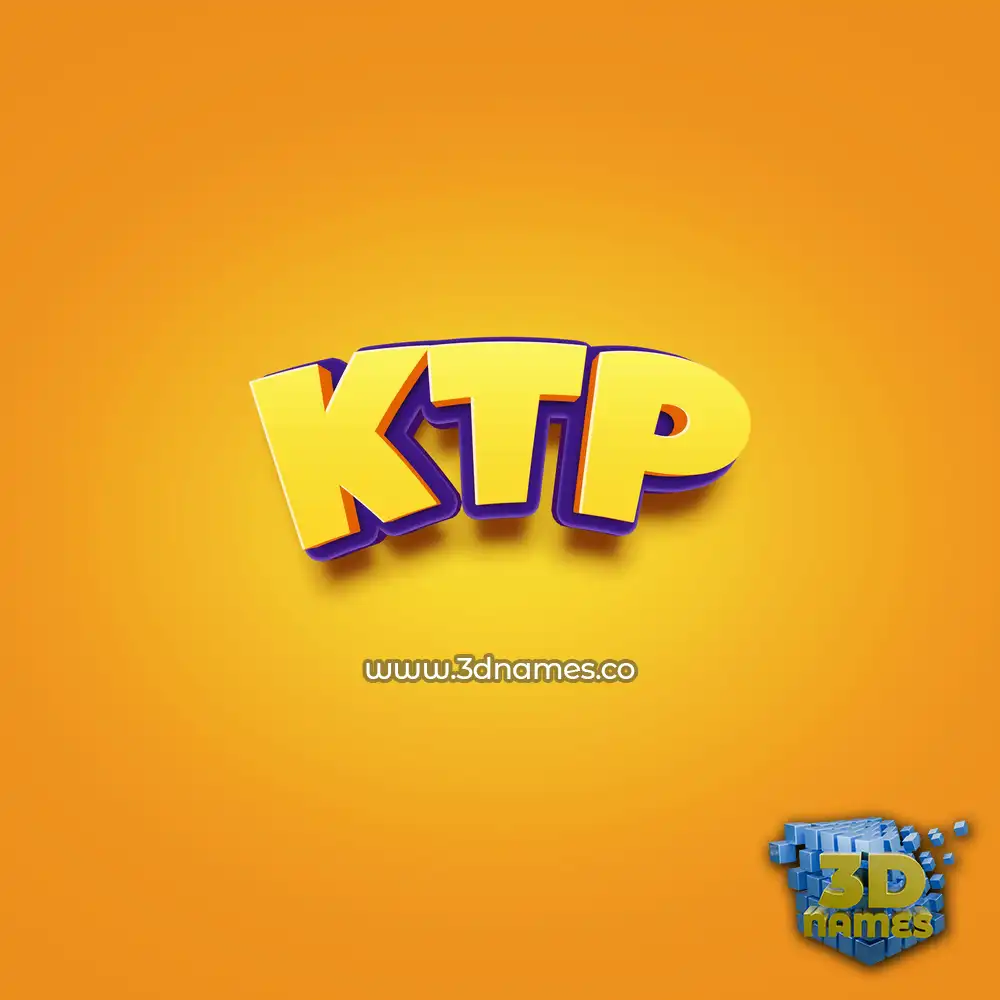 ktp in Orange Toon style - 3D name wallpaper