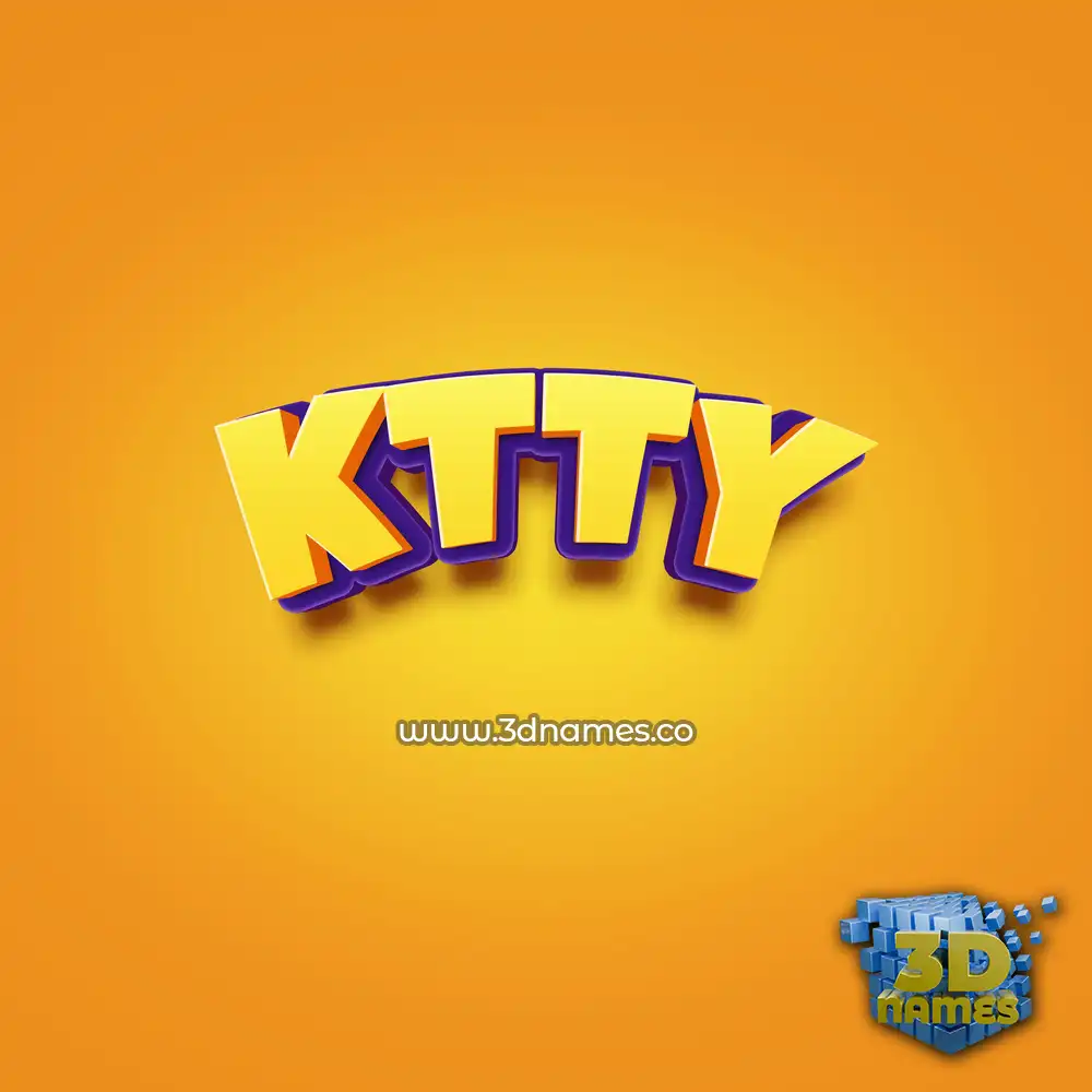 ktty in Orange Toon style - 3D name wallpaper