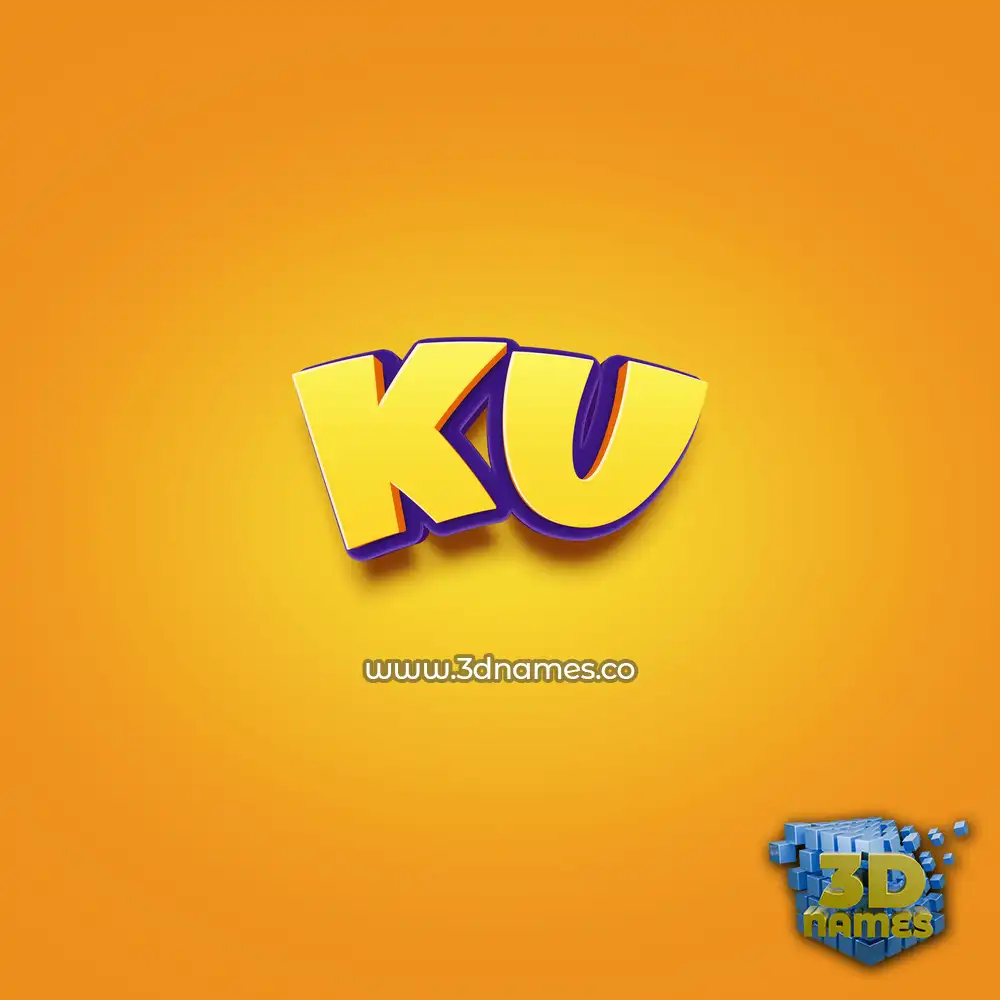 ku in Orange Toon style - 3D name wallpaper